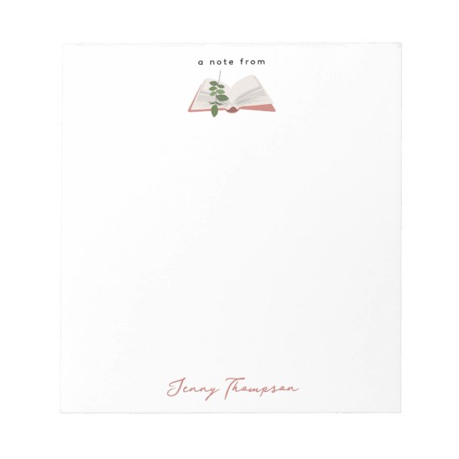 Bloc-note Botanique Livres & Bibliothèque Lecture Nom person (Devant)