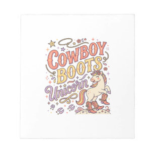 Bloc-note Bottes de cowboy licorne Licorne Fantaisiste Zazzl