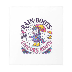 Bloc-note Bottes de pluie licorne et Chemise commerciale rac