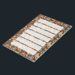 Bloc-note Bouches d'art populaire, papillons Planificateur h<br><div class="desc">Restez organisé en style avec ce bloc-notes hebdomadaire de planificateur. Chaque feuille comporte sept boîtes, une par jour de la semaine, afin que vous puissiez suivre les événements prévus. Le joli coussin est orné d'un arrière - plan d'illustrations de papillons de nuit de style art folklorique aux couleurs terreuses contre...</div>