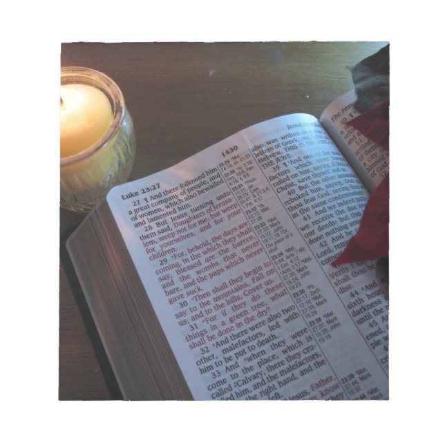 Bloc-note Bougie, Bible et Poinsetta (Devant)