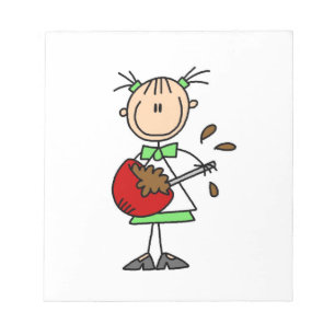 Bloc-note Boulanger en bonhomme allumette mélangeant la pâte