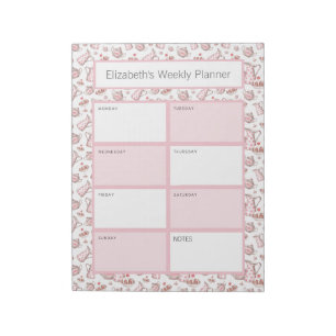 Bloc-note Boulangerie rose et blanc Dessert Planner personna