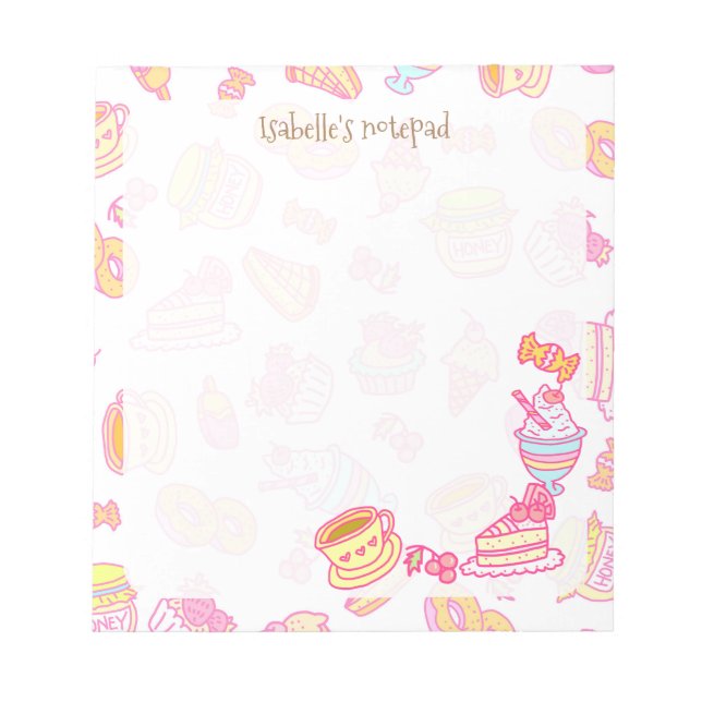 Bloc-note Boulangerie sucrée et boissons blanc (Devant)