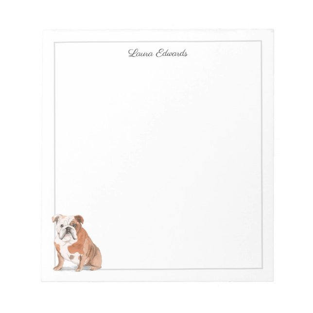 Bloc-note Bouledogue anglais gris Border (Devant)
