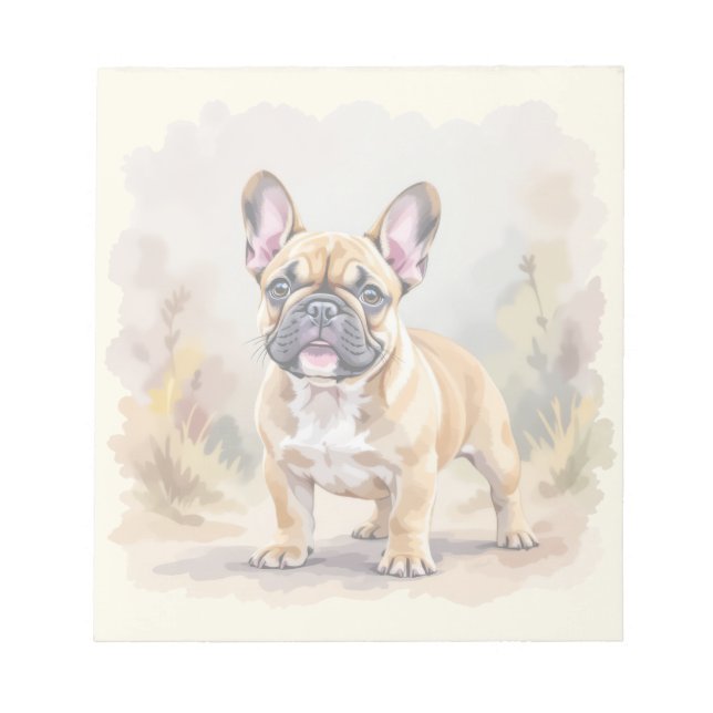Bloc-note Bouledogue français couleur fauve marron Chien fre (Devant)