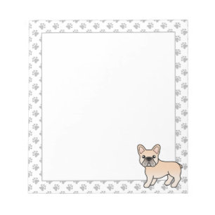 Bloc-note Bouledogue français crème Chien de dessin animé mi