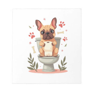 Bloc-note Bouledogue français en colère vintage tenant du pa