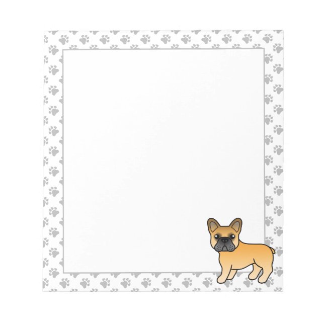 Bloc-note Bouledogue français fauve mignon chien de dessin a (Devant)