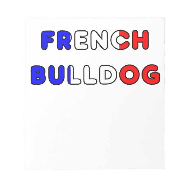 Bloc-note bouledogue français flg dans le nom (Devant)