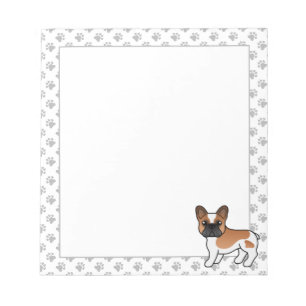 Bloc-note Bouledogue Français Pie Rouge Mignon Chien de Dess