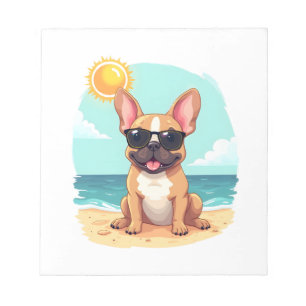 Bloc-note Bouledogue français SciFi portant des lunettes de