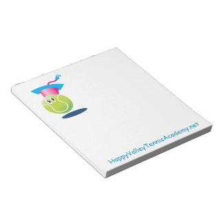 Bloc-note Bouncee™ souriant balle de tennis_étudiant du jeu
