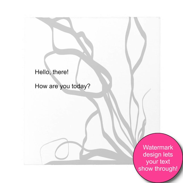 Bloc-note Bouquet Blanc : Abstrait blanc & noir (Créateur téléchargé)