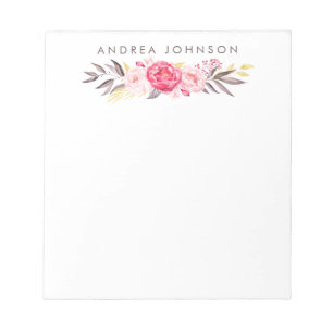 Bloc-note Bouquet d'aquarelle Pad concepteur personnalisé