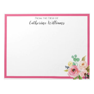 Bloc-note Bouquet floral Boho Pénpal rose sur mesure
