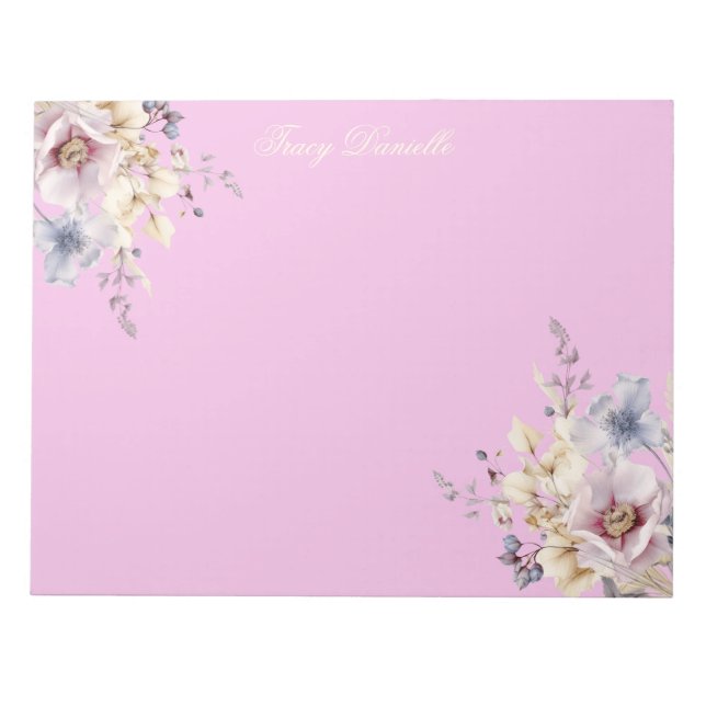 Bloc-note Bouquet floral de printemps rose élégant  (Devant)