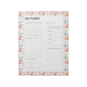 Bloc-note Bouquet Rose aquarelle 40 pages Planificateur quot