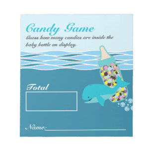 Bloc-note Bouteille de bonbon Guesser jeu, M&M, Baby shower