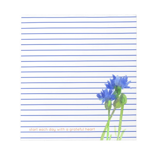 Bloc-note Boutons de Cornflower Fleurs Bleues (Devant)