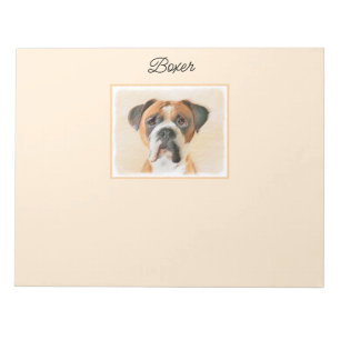 Bloc-note Boxer Dog Peinture Non Décroché Art animal origina