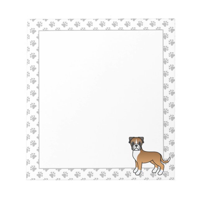 Bloc-note Boxer Fauve Chien de Dessin Animé Mignon (Devant)