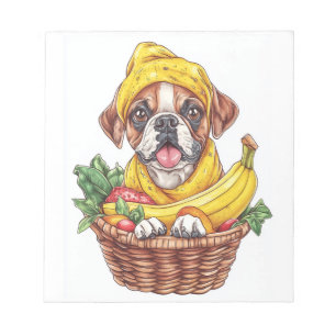 Bloc-note Boxeur Banane � Chien Fruit Drôle