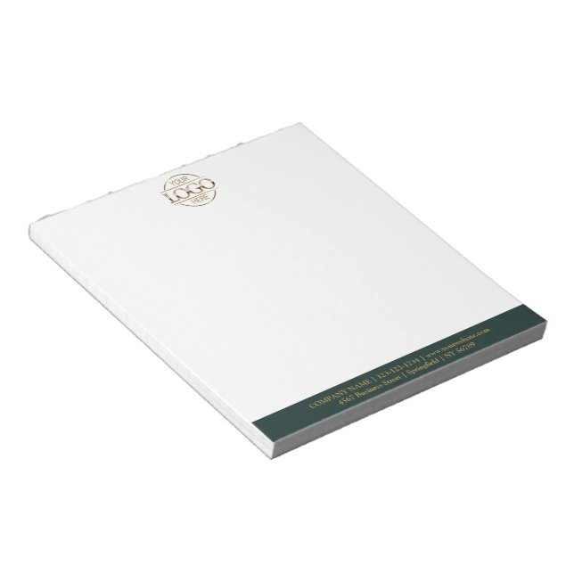 Bloc-note Branding de logo d'entreprise personnalisé minimal (Incliné)