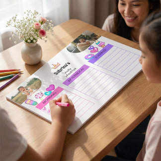 Bloc-note Bright Colorful Cute Kids Daily Checklist Photo 