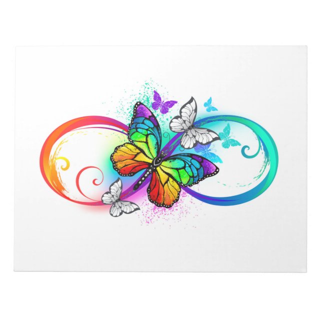 Bloc-note Bright infinity with rainbow butterfly (Devant)