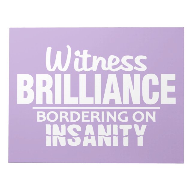 Bloc-note BRILLIANCE VS INSANITY PC portable personnalisé (Devant)