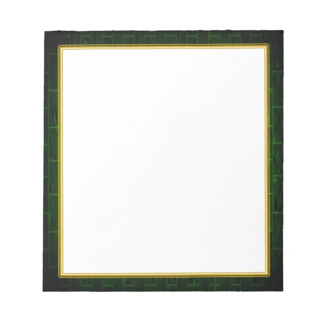 Bloc-note Brique verte sur papier blanc à petites notes (Devant)