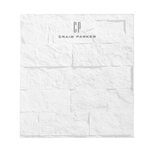 Bloc-note Briques de mur Modern Monogram Professionnel Uni