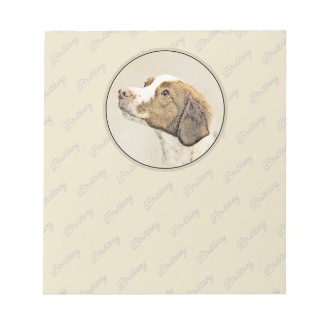 Bloc-note Brittany Peinture - Cute Original Chien Art (Devant)