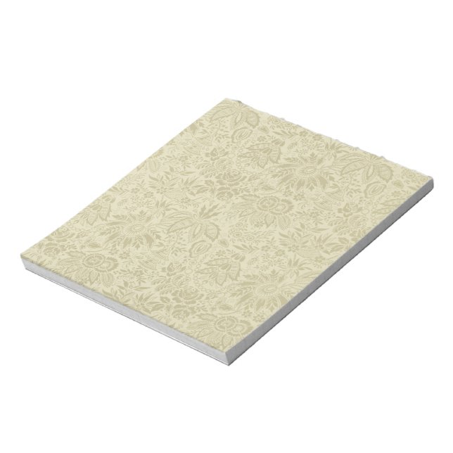 Bloc-note Brocade Botanique Toile Florale Motif Vert Sauge (Tourné)