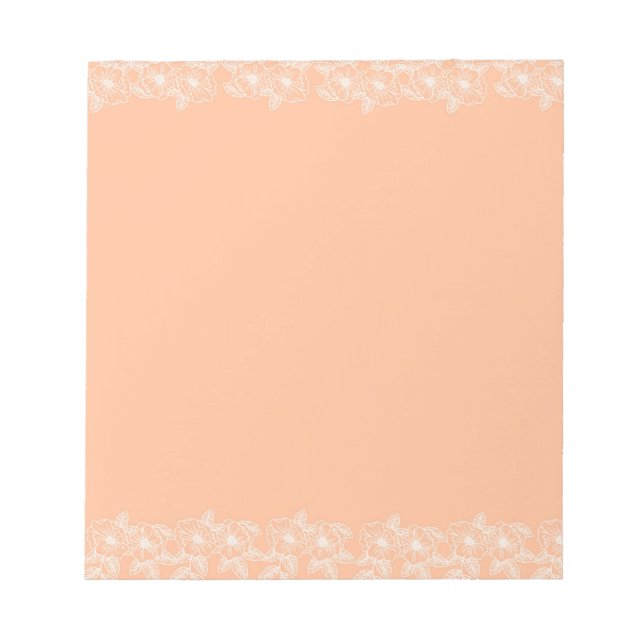 Bloc-note Broche Fuzz Flower Bordure personnalisable et élég (Devant)