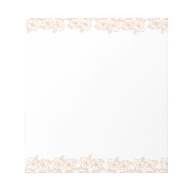 Bloc-note Broche Fuzz Flower Bordure personnalisable et élég (Devant)