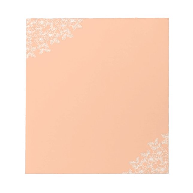 Bloc-note Broche Fuzz Flower Bordure personnalisable et élég (Devant)