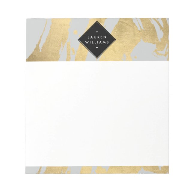 Bloc-note Brochures Edgy Faux Gold sur Grey (Devant)