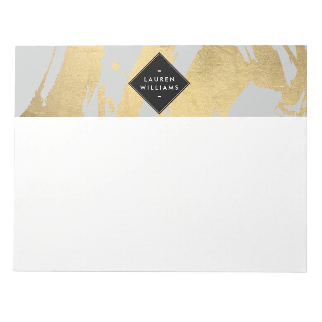 Bloc-note Brochures Edgy Faux Gold sur Grey (Devant)