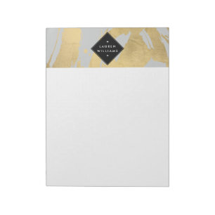 Bloc-note Brochures Edgy Faux Gold sur Grey