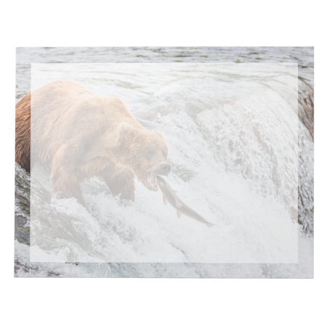 Bloc-note Brown Bear Catches Red Salmon (Devant)