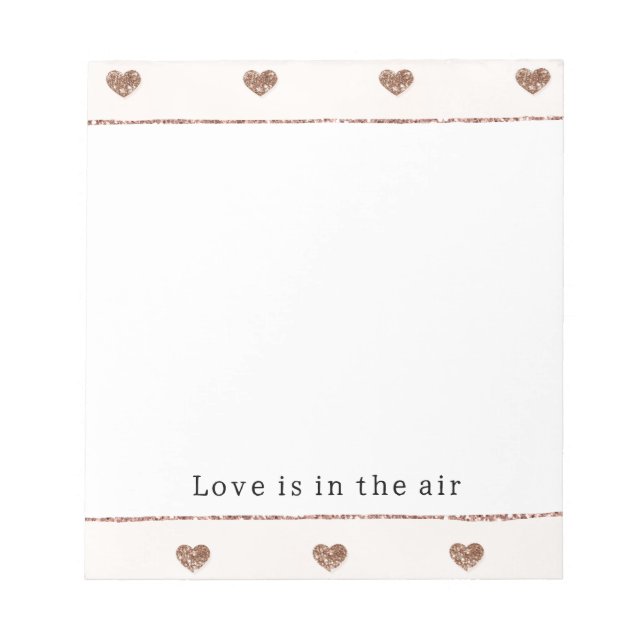 Bloc-note Brown Sugar Blush Pink Glitter Cœurs  (Devant)