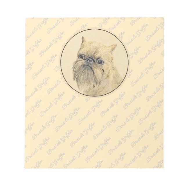 Bloc-note Bruxelles Griffon Rough Paining - Art Chien origin (Devant)