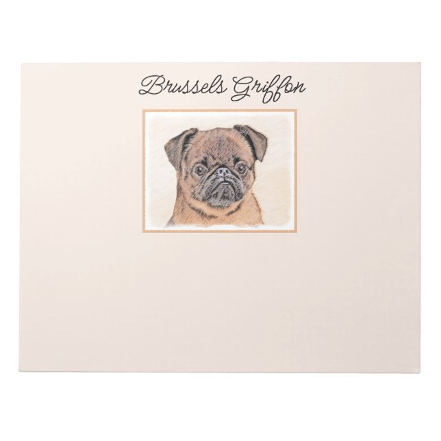 Bloc-note Bruxelles Griffon Smooth Painting Original Chien A (Devant)