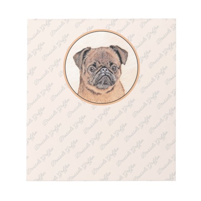 Bloc-note Bruxelles Griffon Smooth Painting Original Chien A (Devant)