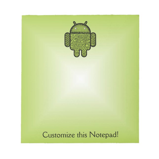 Bloc-note Bubbles Doodle Character pour le robot Android™ (Devant)