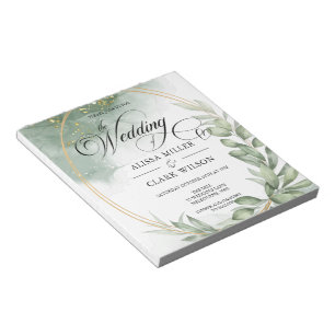 Bloc-note BUDGET Eucalyptus Faire-part de mariage Or