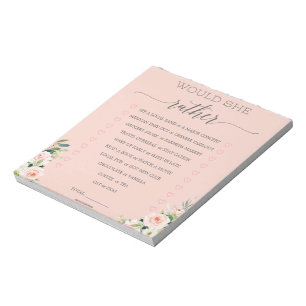 Bloc-note Budget Fête des mariées Voudrait-Elle Plutôt Jouer