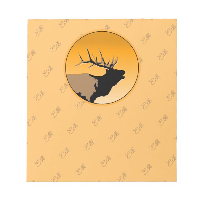 Bloc-note Bugling Elk at Sunset - Art original de la faune (Devant)